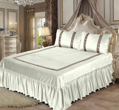 3 PC Shine Velvet Applique Bridal Bed Set Design # 141