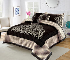 5 Piece Turkish Style Velvet Jacquard Bedsheet Set Design # 110